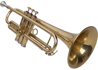 Obraz premium Trumpet isolated on a transparent background.