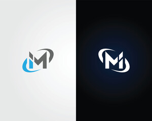 Abstract Letter Mi or iM Logo Design Minimalist Vector Template.