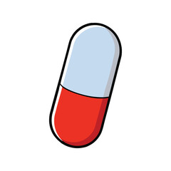 Pill vector illustration, medical capsule icon, pharmaceutical drug design for healthcare, medicine, and pharmacy concepts