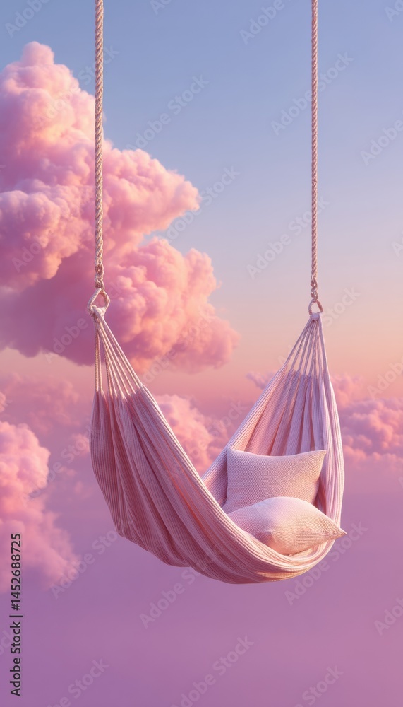 Aufkleber ethereal wellness escape holographic cloud hammock visualizing digital mindfulness - immersive relax