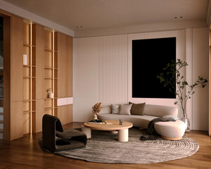 3D RENDER APARTMENT LIVING ROOM