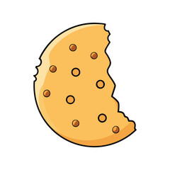Cracked cookie vector illustration, broken biscuit snack design for bakery, dessert, and food concepts