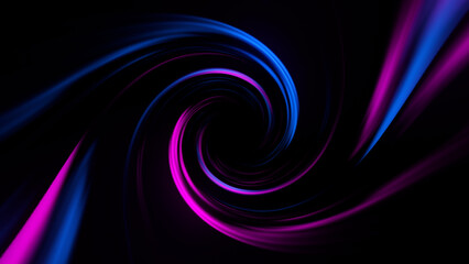 Powerful and stylish abstract background showcasing a neon spiral swirl in vivid purple and electric blue colors. Great for technology, gaming, and futuristic projects.