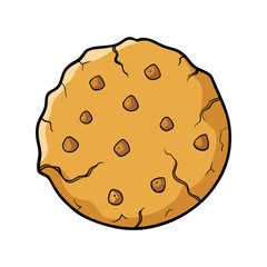Cracked cookie vector illustration, broken biscuit snack design for bakery, dessert, and food concepts