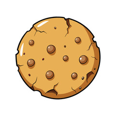 Cracked cookie vector illustration, broken biscuit snack design for bakery, dessert, and food concepts