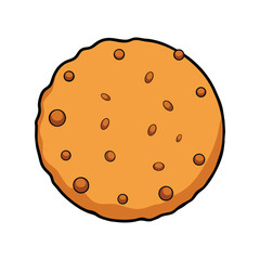 Cookie vector illustration, chocolate chip biscuit snack graphic for bakery, dessert, cafe, and sweet food design