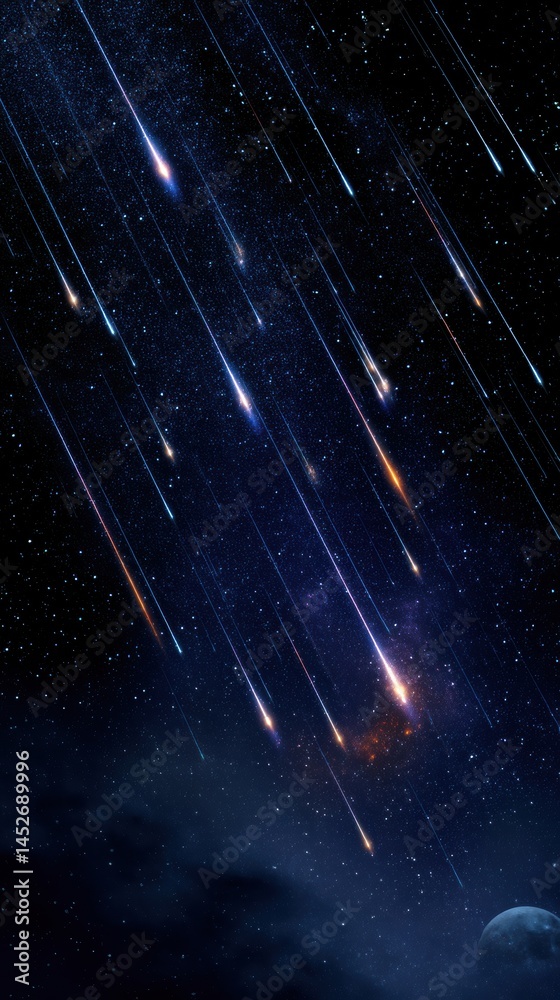 Leinwandbilder celestial symphony epic perseid meteor shower visualizing cosmic dynamism - immersive space explorat