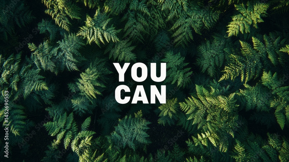 Poster a calming minimalist design showcases the empowering phrase you can against a backdrop of vibrant gr
