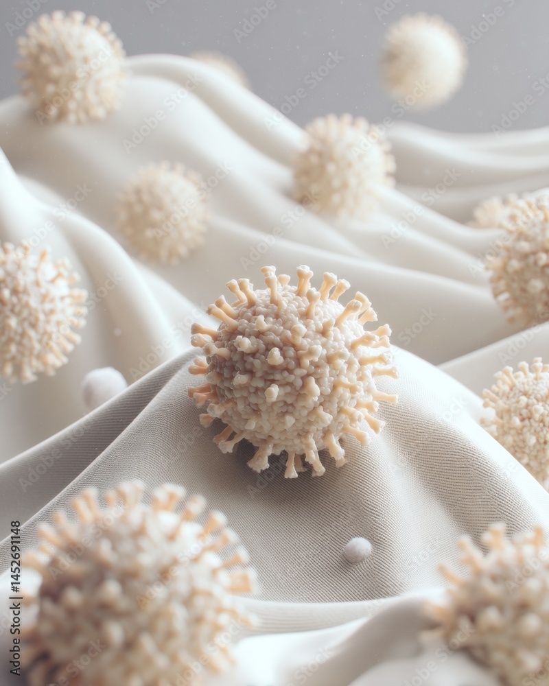 Aufkleber molecular elegance advanced viral visualization - soft-textured scientific of coronavirus structures