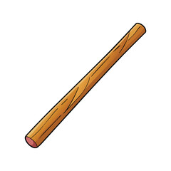 Wooden stick vector illustration, natural brown wood crafting, outdoor, survival, and nature