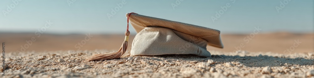 Poster minimalist desert knowledge aesthetic weathered book symbolizing learning journey, resilience and in