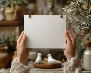 Blank white gift card for a First Communion