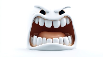 Naklejka premium Angry Cartoon Face Emoticon