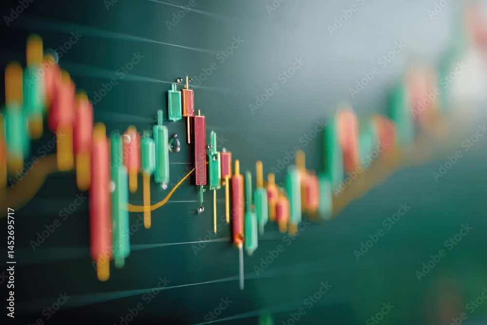 Aufkleber algorithmic finance insights dynamic candlestick visualization revealing market momentum, cutting-ed