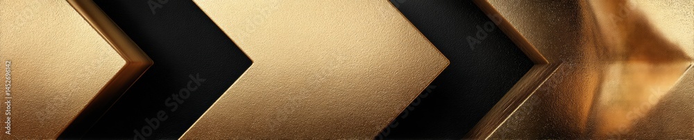 Poster Minimalist Golden Directional Flow Luxe Metallic Arrow Design Signaling Digital Transformation and Dynamic Business Navigation in High-End Geometric Branding