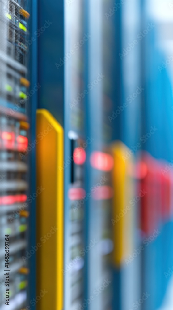Fototapete Hyper-Scalable Cloud Infrastructure Sleek Metallic Server Racks Showcasing Next-Gen Digital Transformation and Advanced Virtualization Technology