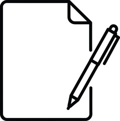 Writing the Document: A pen and document symbol, representing the act of writing, the beginning of ideas, and the documentation of thoughts.