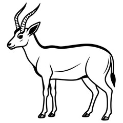 Minimalist Saiga Antelope Line Art Vector