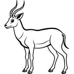 Minimalist Saiga Antelope Line Art Vector