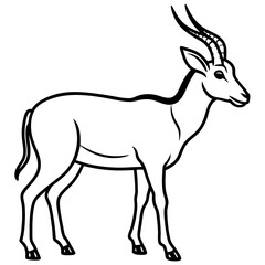Minimalist Saiga Antelope Line Art Vector