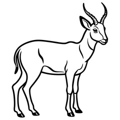Fototapeta premium Minimalist Saiga Antelope Line Art Vector