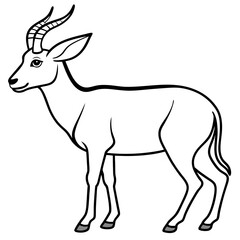 Minimalist Saiga Antelope Line Art Vector