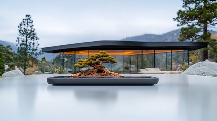 Obraz premium Modern Zen Garden with Bonsai