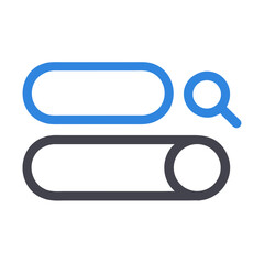 Obraz premium Vector illustration of search input fields and magnifying glass icon for online queries and data retrieval