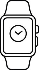 Sleek Smartwatch Design: Minimalist illustration of a modern smartwatch, a cutting-edge piece of wearable technology.  