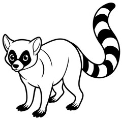 Minimalist Ringtail Vector Illustration