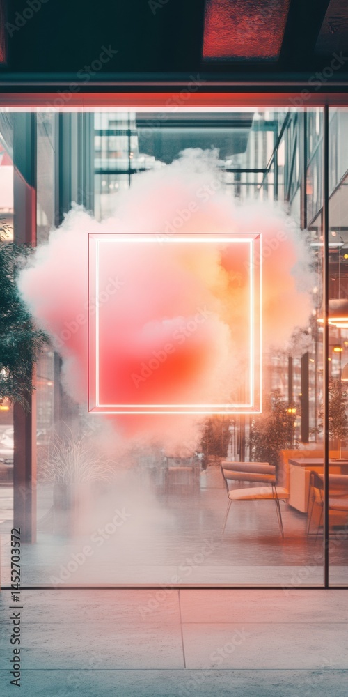 Poster Ethereal Digital Workspace Immersive Cloud Computing Visualization with Soft Gradient Haze - Next-Gen Remote Work Aesthetic for Creative Professionals