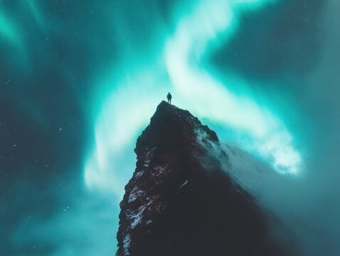Northern Lights Mindfulness Epic Solitude Exploration - Immersive Gen Z Adventure Capturing Cosmic Wilderness and Existential Wanderlust in 8K Ultra-Resolution