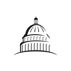 Obraz premium PrintTitle US Capitol dome vector logo black and white 