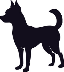 Dog silhouette isolated on white background