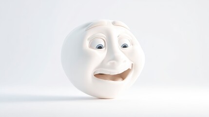 Naklejka premium Surprised Cartoon Face Model
