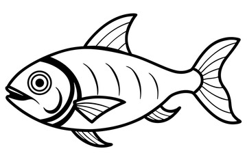 Minimalist Piranha Line Art Vector