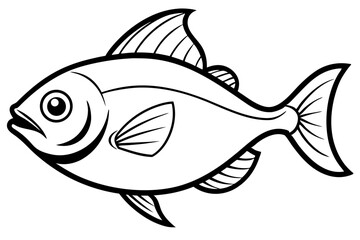 Minimalist Piranha Line Art Vector
