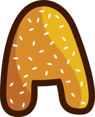 Burger Bread Letters illustration font, PNG file