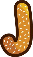 Burger Bread Letters illustration font, PNG file