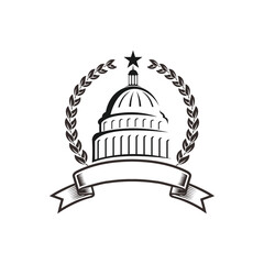 Title	
US Capitol dome vector logo black and white	