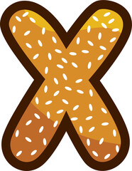 Burger Bread Letters illustration font, PNG file