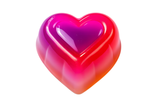 A mesmerizing heart shaped mold showing an ombré of colors on gray