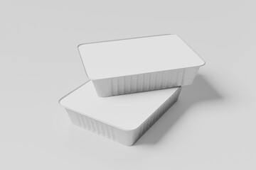 Food Container Mockup with white background, 3d rendering