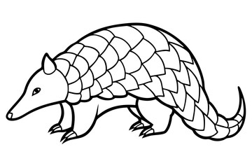 Minimalist Pangolin Line Art Vector