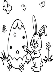 Easter dinosaur coloring page. ready to print on standard 8.5x11 inch paper
