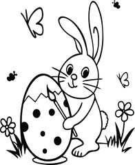 Easter dinosaur coloring page. ready to print on standard 8.5x11 inch paper
