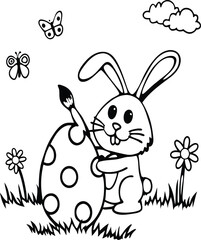 Easter dinosaur coloring page. ready to print on standard 8.5x11 inch paper
