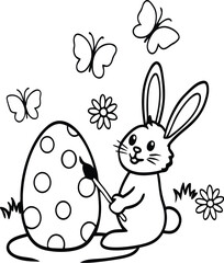 Easter dinosaur coloring page. ready to print on standard 8.5x11 inch paper
