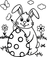 Easter dinosaur coloring page. ready to print on standard 8.5x11 inch paper
