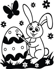 Easter dinosaur coloring page. ready to print on standard 8.5x11 inch paper
